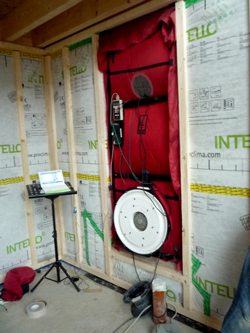 Chantier: blower door test